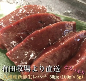 牛 生レバー！宮崎県有田牧場より直送！新鮮！九州産牛生レバー500g（100g×5パック）【要加熱】送料無料(北海道・沖縄は除く） ギフト 