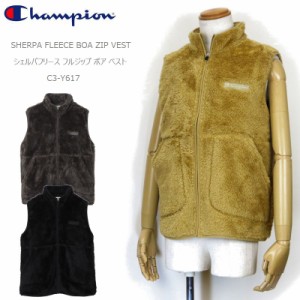 [2023秋冬新作] チャンピオン フリース Champion シェルパフリース フルジップ ボア ベスト SHERPA FLEECE BOA ZIP VEST C3-Y617 メンズ 