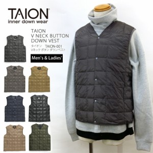 [2023秋冬新作] TAION タイオン インナーダウン ベスト TAION-001 TAION V NECK DOWN VEST Vネック ダウンベスト 前あき ダウン キャンプ