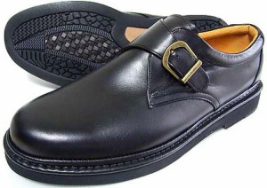 Rinescante Valentiano 本革 モンクストラップ ビジネスシューズ ワイズ4E（EEEE）黒 【革靴・紳士靴／小さいサイズ（スモールサイズ）24