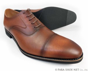 PARASHOE 本革 内羽根ストレートチップ（キャップトゥ）ビジネスシューズ 茶色 ワイズ 4E（EEEE）27.5cm、28cm、28.5cm、29cm、29.5cm、3