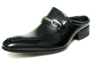 LASSU＆FRISS 本革 ビットローファー ビジネスサンダル（ビジネススリッパ）黒［革靴・紳士靴／大きいサイズ（ビッグサイズ）27.5cm、28c
