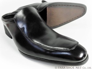 LASSU＆FRISS 本革 ヴァンプ ビジネスサンダル（ビジネススリッパ）黒［革靴・紳士靴／大きいサイズ（ビッグサイズ）27.5cm、28cm（28.0c