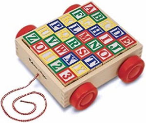 メリッサ&ダグ(Melissa&Doug) 木製 積み木 アルファベット すうじ カート入り 1169