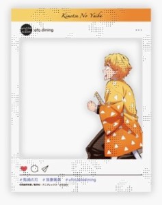 鬼滅の刃×ufotable DINING -HIROMA- 開店記念グッズ ランダムSNS風カード 我妻善逸