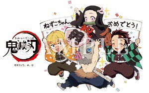 【新品】鬼滅の刃 誕生祭描き下ろしイラストICステッカー 2019竈門禰豆子誕生祭イラスト 竈門炭治郎 我妻善逸 嘴平伊之助 ufotableポイン