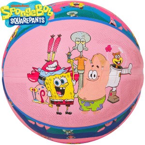 バスケットボール 6号 スポンジボブ キャラクターズ カラフルウェーブ柄 バスケ 85-044J ゴム 外用ラバー SpongeBob スポルディング 23AW