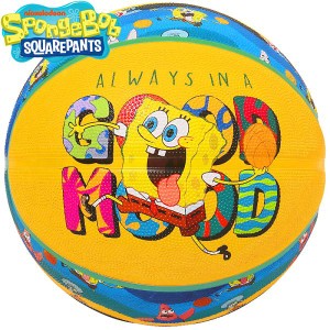 バスケットボール 6号 スポンジボブ グッドムード カラフルウェーブ柄 バスケ 85-046J ゴム 外用ラバー SpongeBob スポルディング 23AW 