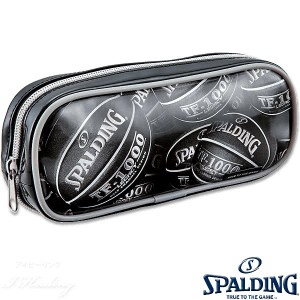 SPALDING プリントペンケース ブラック 筆箱 筆入れ バスケットボール グッズ スポルディングSPF130B 正規品