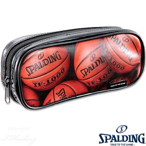 SPALDING プリントペンケース オレンジ 筆箱 筆入れ バスケットボール グッズ スポルディングSPF130D 正規品