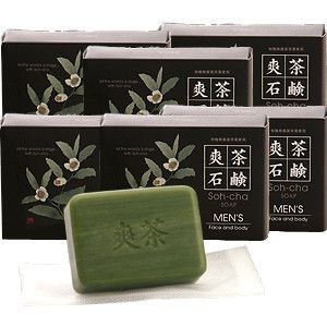 爽茶石鹸100g(男性用)6個セット 静岡のお茶葉使用