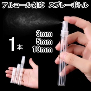 ガラス製スプレーボトル 3ml 5ml 10ml アルコール対応 次亜塩素酸水対応 プッシュ式 小分け 透明 クリア 霧吹き スプレー容器 詰替え 除