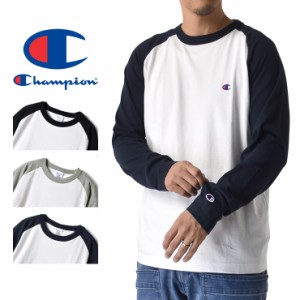 Champion チャンピオン ラグラン長袖Tシャツ ロンT 配色 ワンポイント 定番【B1V】【送料無料】【メール便2】【メンズ】 春新作