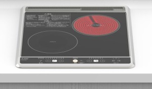 ####三菱 IHクッキングヒーター【CS-H217B】1口IH+ラジエント(グリルなし) 45cmトップ ブラック〔IC〕