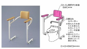 TOTO トイレ用手すり(システムタイプ)【EWCS222-17】(トイレ用手すり本体+便ふたスペーサー) ネオレストDH('15型)対応 背もたれ付〔GE〕