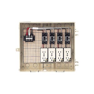 未来工業 【13-4CTB】ベージュ 屋外電力用仮設ボックス (漏電しゃ断器・コンセント内蔵) 30mA 315×384×167