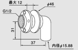 ♪ノーリツ 関連部材【0703807】ユニットバス貫通金具T15A