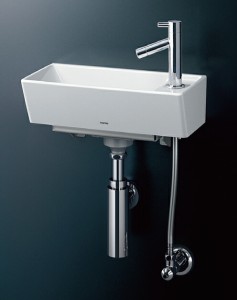###TOTO【LSH50AB】壁掛手洗器(角形) 立水栓セット ボトルトラップ(壁給水 壁排水)〔GD〕