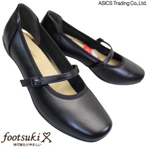 asics trading アシックス 商事 フットスキ アレグロ- FS15330-008 黒 パンプス バレエシューズ 2.4cmヒール 3E相当 幅広