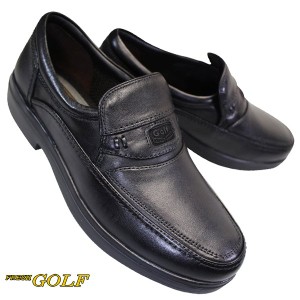 フレッシュゴルフ FG718 黒 メンズカジュアルシューズ コンフォートシューズ 紳士靴 本革 4E 幅広 ワイド 