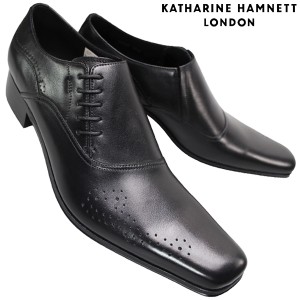 キャサリンハムネットロンドン 紳士靴 3937 ブラック 24.5cm〜27cm メンズ ビジネスシューズ スリッポン 靴 紐なし靴 本革
