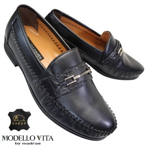 モデロ ヴィータ ビジネスシューズ VT5532 BLA ブラック 24.5〜27cm メンズ ビットローファー スリッポン 紳士靴 日本製