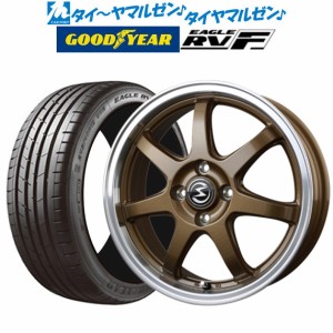 サマータイヤ ホイール4本セット BADX エスホールド S-7S ブロンズ/リムポリッシュ 15インチ 4.5J グッドイヤー イーグル RV-F(RVF) 165/