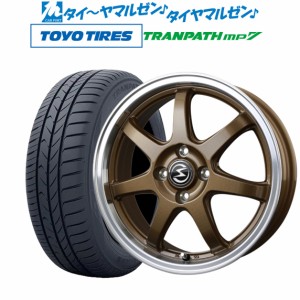 サマータイヤ ホイール4本セット BADX エスホールド S-7S ブロンズ/リムポリッシュ 15インチ 5.5J トーヨータイヤ トランパス mp7 195/65