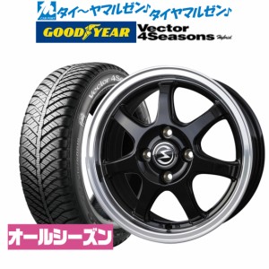 BADX エスホールド S-7S 15インチ 4.5J グッドイヤー VECTOR ベクター 4Seasons ハイブリッド  165/65R15 オールシーズンタイヤ ホイール