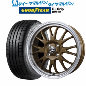 サマータイヤ ホイール4本セット BADX エスホールド S-8M ブロンズ/リムポリッシュ 15インチ 4.5J グッドイヤー エフィシエント グリップ