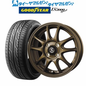 サマータイヤ ホイール4本セット BADX エスホールド S-5V マットブロンズ 15インチ 4.5J グッドイヤー イーグル LS2000 ハイブリッド2(HB