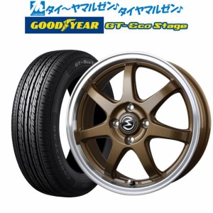 サマータイヤ ホイール4本セット BADX エスホールド S-7S ブロンズ/リムポリッシュ 15インチ 5.5J グッドイヤー GT-エコ ステージ 175/60