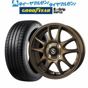 サマータイヤ ホイール4本セット BADX エスホールド S-5V マットブロンズ 15インチ 4.5J グッドイヤー エフィシエント グリップ RVF02 16