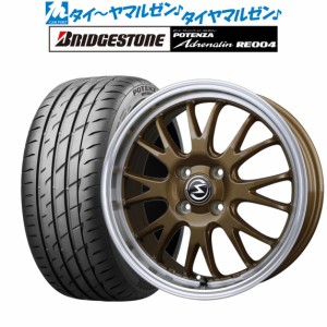 サマータイヤ ホイール4本セット BADX エスホールド S-8M ブロンズ/リムポリッシュ 15インチ 4.5J ブリヂストン POTENZA ポテンザ アドレ