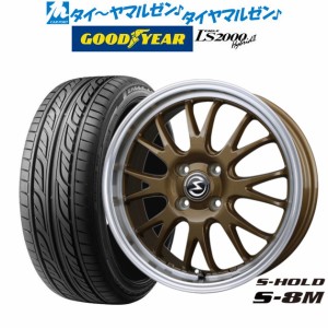 サマータイヤ ホイール4本セット BADX エスホールド S-8M ブロンズ/リムポリッシュ 16インチ 5.5J グッドイヤー イーグル LS2000 ハイブ