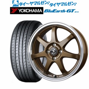 サマータイヤ ホイール4本セット BADX エスホールド S-7S ブロンズ/リムポリッシュ 14インチ 5.5J ヨコハマ BluEarth ブルーアース GT (A