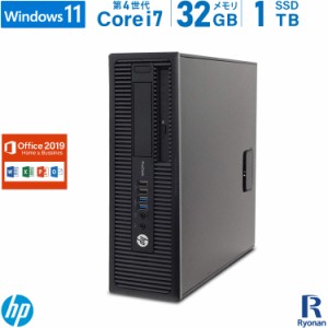 HP ProDesk 600 G1 SFF 第4世代 Core i7 メモリ:32GB 新品SSD:1TB デスクトップパソコン Microsoft Office 2019 搭載 Windows11 中古 |Wi