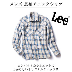 FACE MIX フェイスミックス Lee メンズ ウエスタンヨーク柄 チェック長袖シャツ リー ブルー ネイビー ホワイト レッド S M L XL XXL lcs