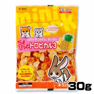 ゆうパケット290円スドー　ちょびっと　トロピカル3　30g　P-915　【おやつ/餌/えさ/エサ】【ハムスター/うさぎ/リス/モルモット/鳥】【