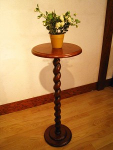 サイドテーブル 85cm木製 ツイスト脚 おしゃれ アンティーク 花台 コーヒーテーブル カフェテーブル フラワー