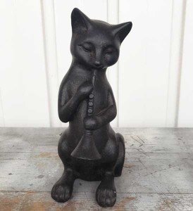 Rust Cat クラリネット Clarinet ネコ置物 ねこグッズ 猫雑貨 ギフト 黒 ブラック Black