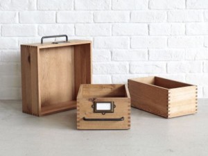 COOK BOX(クックボックス) Aタイプ 収納 ボックス  アンティーク ヴィンテージ 北欧 おしゃれ ネームプレート金具付き 取っ手付