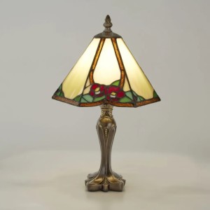 照明 ステンドグラス ランプ おしゃれ アンティーク エレガント ステンドランプ カメリア 花 フラワー レトロ  テーブルランプ かわいい 