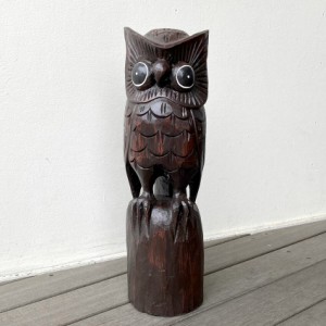 ふくろう フクロウ 梟 owl インテリア 置物 木彫り 木製 動物雑貨 大き目 インテリア