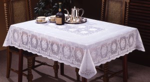 テーブルクロス 既製サイズ 1枚物 アントワープS ホワイト 120cmx150cm 食卓カバー テーブルカバー ダイニング キッチン シンプル 家庭用