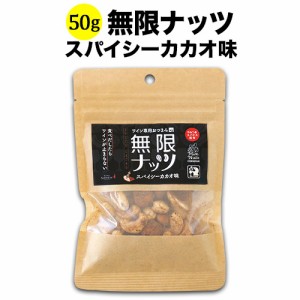 ミックスナッツ 無限ナッツ スパイシーカカオ味 50g 日本 ワイン専用おつまみ