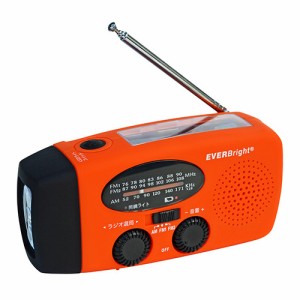 EVERBright ソーラースーパーミニ FM/ワイドFM/AMラジオ、パワーバンク、携帯充電、ライト等大容量1000mAh充電池採用、iPhone8・Xも充電