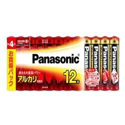 【パナソニック】アルカリ乾電池単四形１２本入り【シュリンク包装】　ＬＲ03ＸＪ/12ＳＷ☆家電 ※お取り寄せ商品