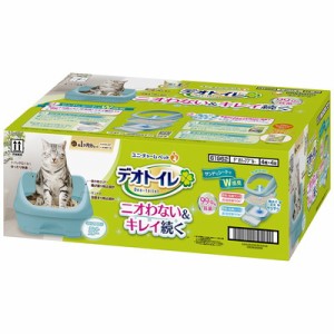 【ユニ・チャーム】デオトイレ ハーフカバー本体セット ミントブルー ☆ペット ※取寄商品