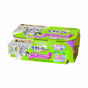 【ユニ・チャーム】デオトイレ 子猫〜5kgの成猫用本体セット ツートンピンク ☆ペット ※取寄商品